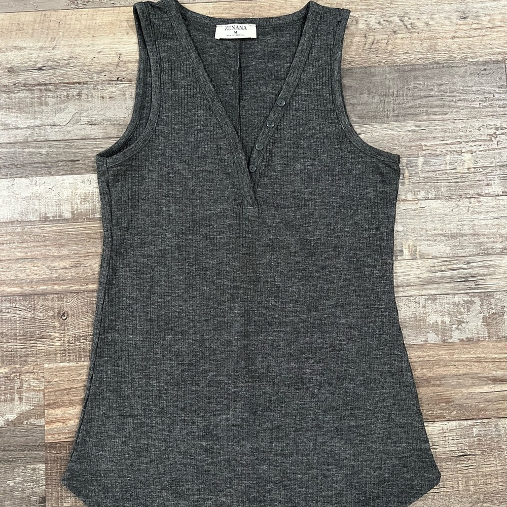 Women’s V-Neck Ribbed Tank